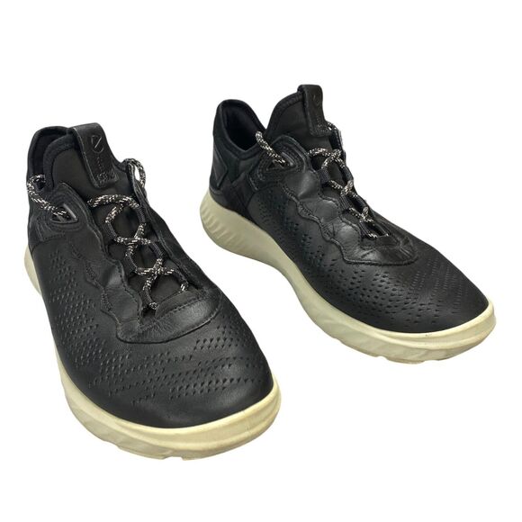 ECCO ST.1 Lite Athletic Sneakers Womens Size 8 Black Perforated Leather Lace Up - Picture 4 of 15